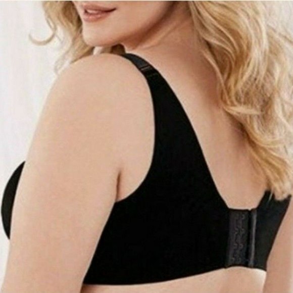 Lane Bryant Cacique Bra Backsmoother Full Coverage Nylon Blend Size 42F Black - Picture 6 of 7